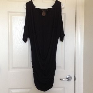 Draped off the shoulder mini