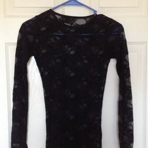 Black lace bodycon mini dress AND black shell