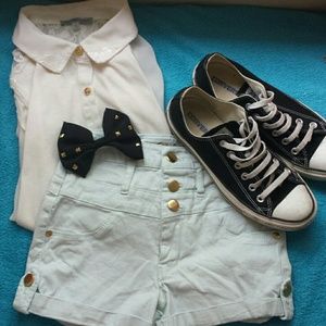 Mint refuge high rise shorts