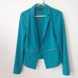 Mossimo teal blazer with zipper