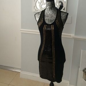 Black & Gold Stud Dress ~ LOVE CULTURE ~ size L