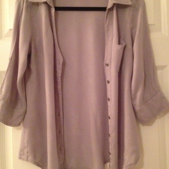 SOLD: Light gray button down - Picture 2 of 2