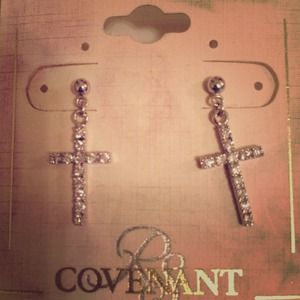 NWT Hypoallergenic Cubic Zirconia Cross Earrings ➕