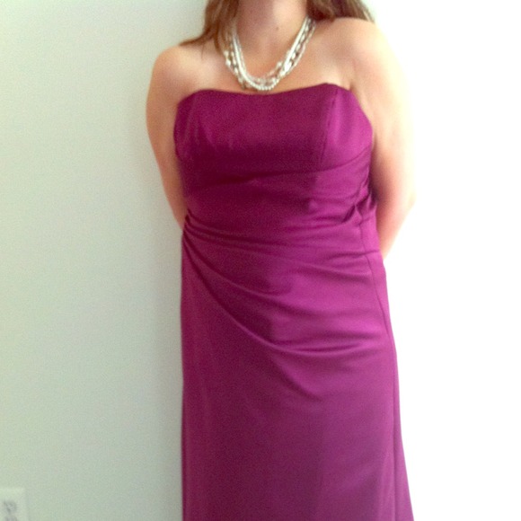 Floor-length Bridesmaid Formal Dress - Berry