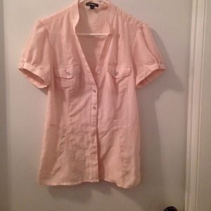 Express Peach Button Up