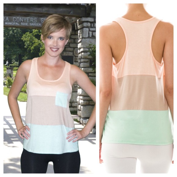 Color Block Pocket Tank - Picture 1 of 1
