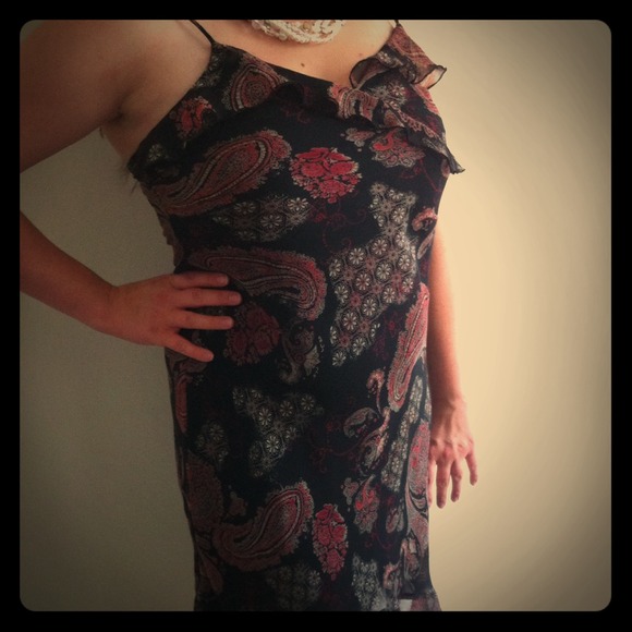 Knee-Length Paisley Dress