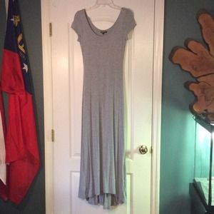 Gray asymmetrical hem maxi dress