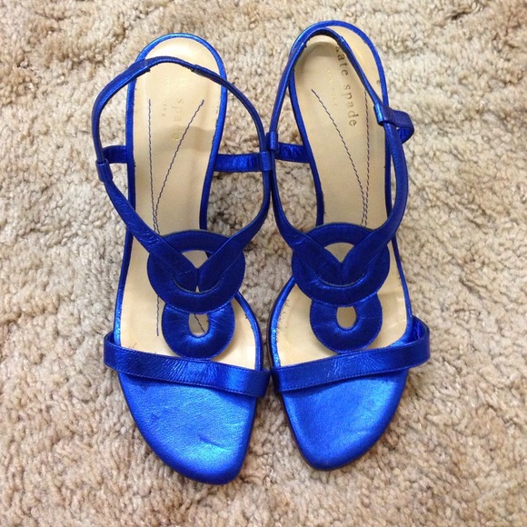 ⏳SALE⌛️Blue metallic Kate Spade Shoes/Sandals - Picture 1 of 2