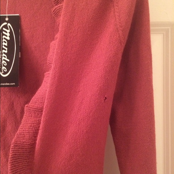 Salmon Ruffle Sweater. - Picture 3 of 3