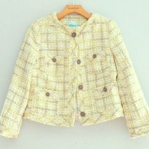 NWOT yellow plaid jacket