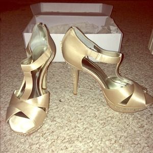 Taupe high heels