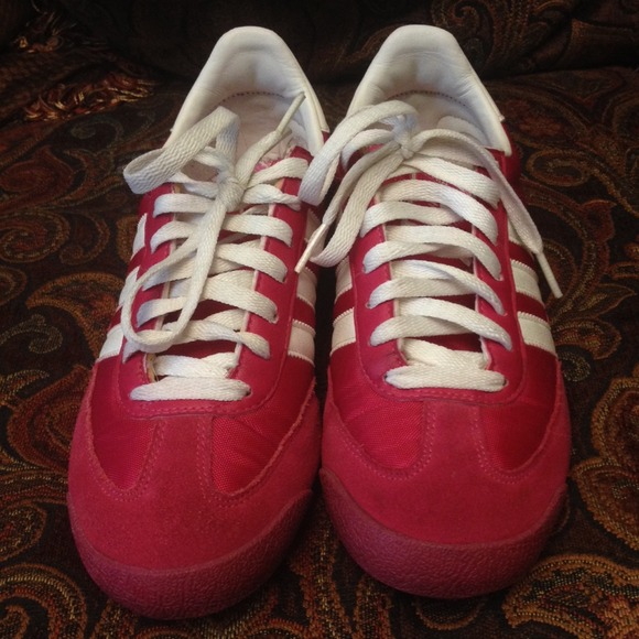 Hot pink and white Adidas