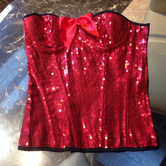 Xmas Red sequin corset