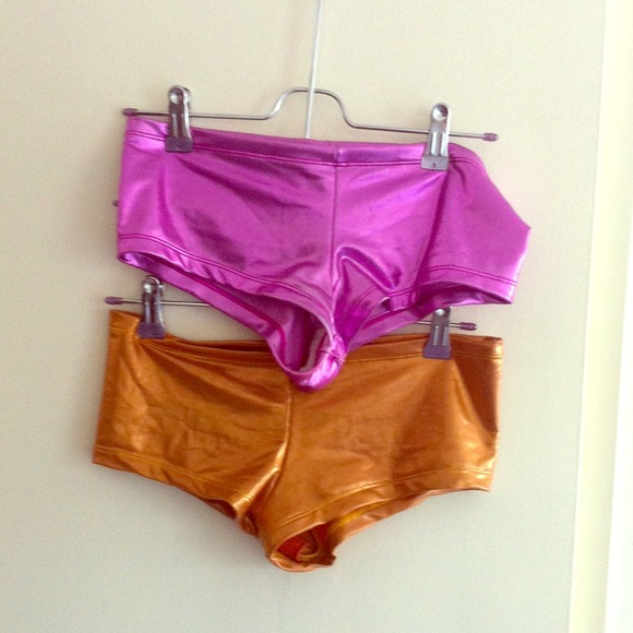 American Apparel lamé booty shorts