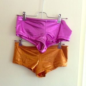 American Apparel lamé booty shorts