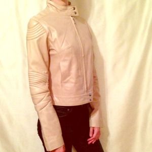 Beige biker jacket