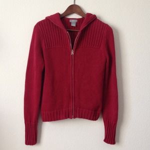 Deep red sweater hoodie