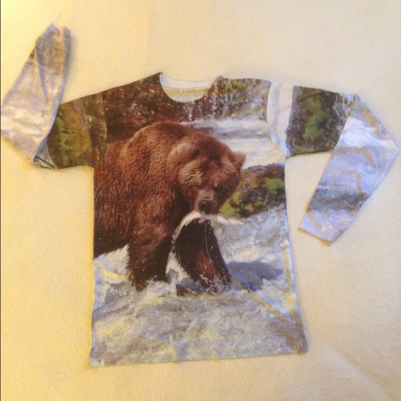 Screen printed bear t-shirt