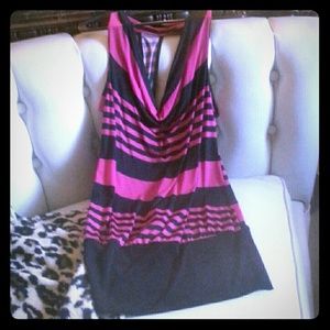 Magenta an black tunic