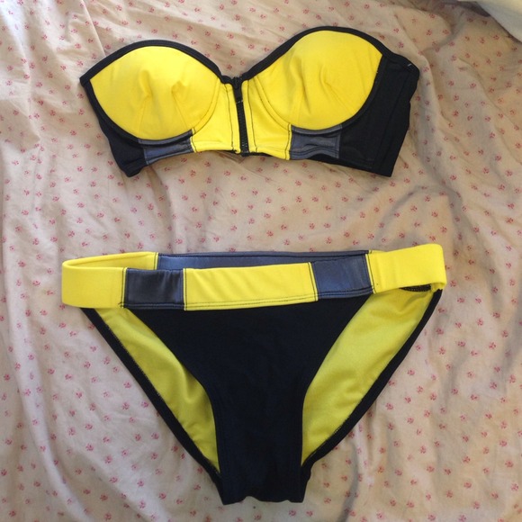 Target Other - Color Block Black and Yellow Swimsuit