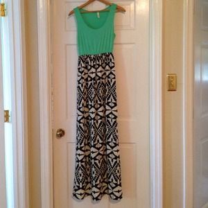 Aztec Maxi Dress with Teal top!