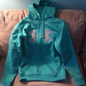 Women's under armour hoodie sweatshirt teal small