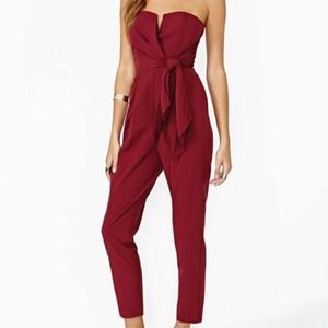 Burgundy harem jumpsuit