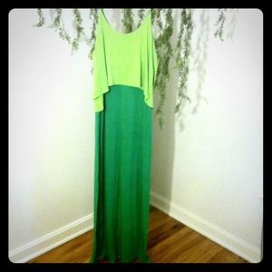 green maxi dress