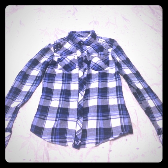 FOX plaid button up shirt