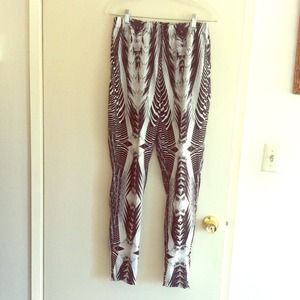 H&M harem pants Geiger-esque pattern