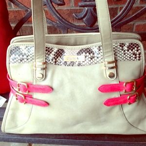 Gray coral snakeskin gianni bini bag