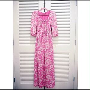 Juicy Couture pink flora maxi dress