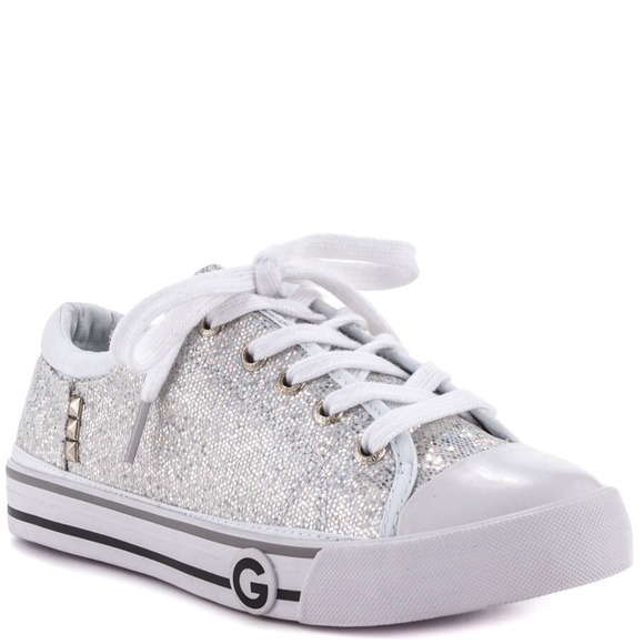 Guess Shoes - G By Guess White Multi Glitter Fabric Sneakers