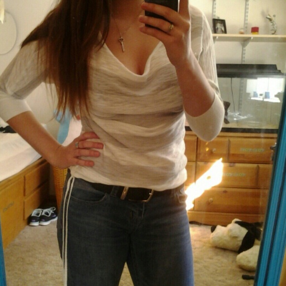 White and gray stripped shirt