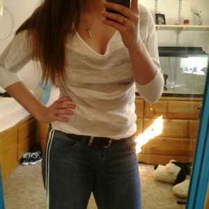 White and gray stripped shirt