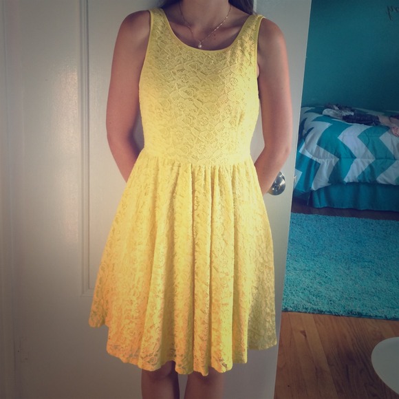 Yellow backless dress