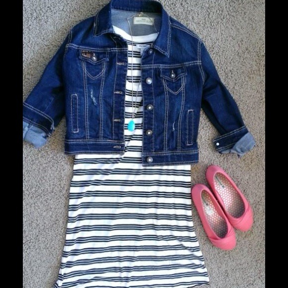 Old Navy B&W Striped Dress S