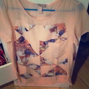Peach top with de shin pattern