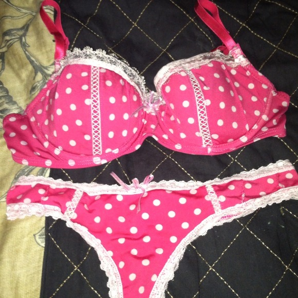 Dollhouse Polka Dot Bra/Thong Set