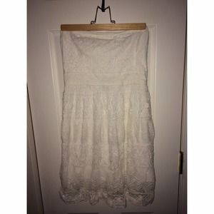 Strapless lace dress