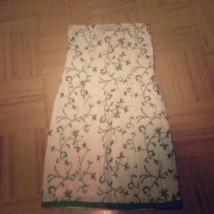 Floral green and white party dress