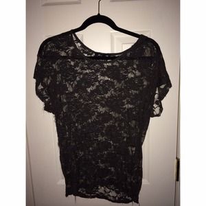 see-through lace tee shirt