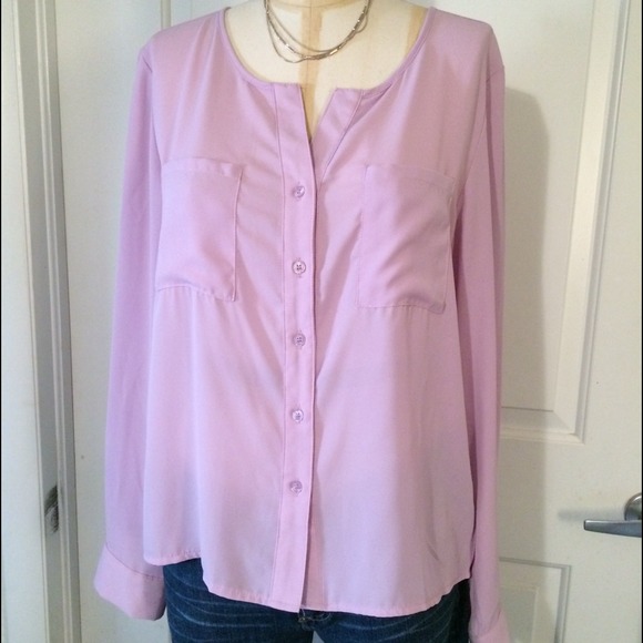 Lavender button up blouse
