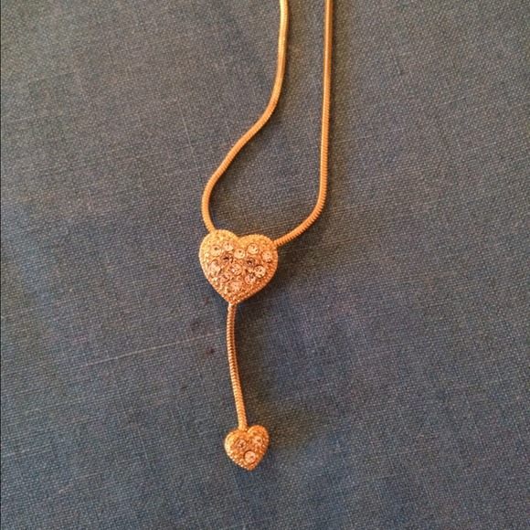 Gold heart diamond necklace