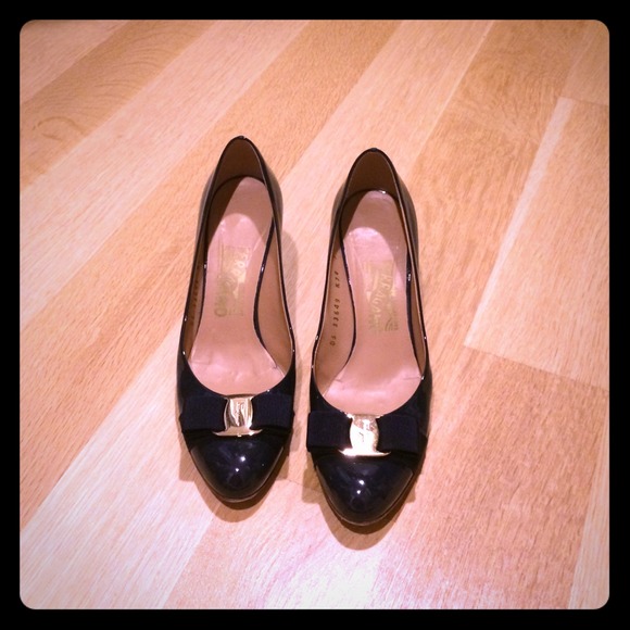 Patent Blue Ferragamo Pumps