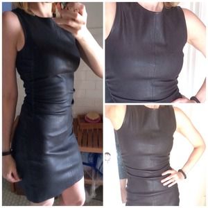 Theory Leather Sheath Dress