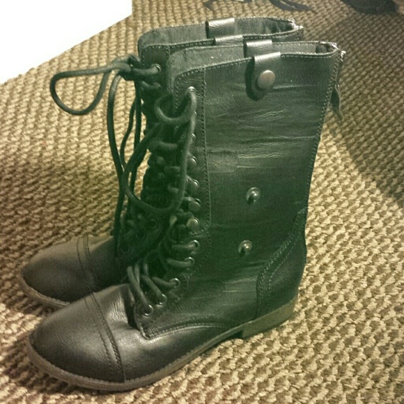 Black combat boots