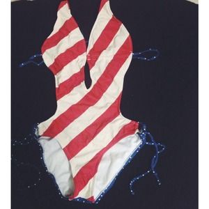 Red white and blue monokini