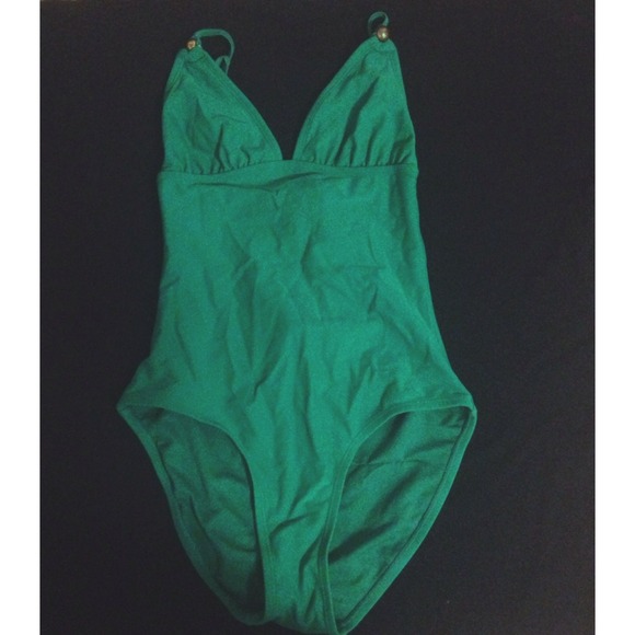 Green one piece swim suit